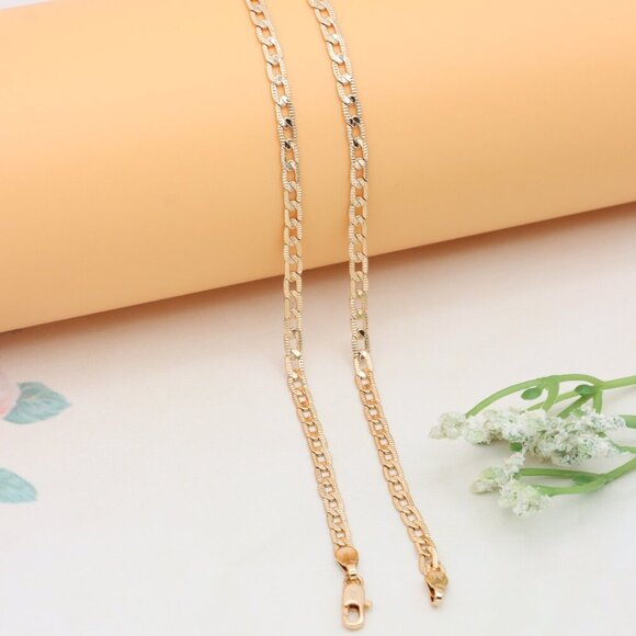 "Elegant Rose Gold Necklace with Unique Link Design, XPNL0335 - Picture 10 of 12